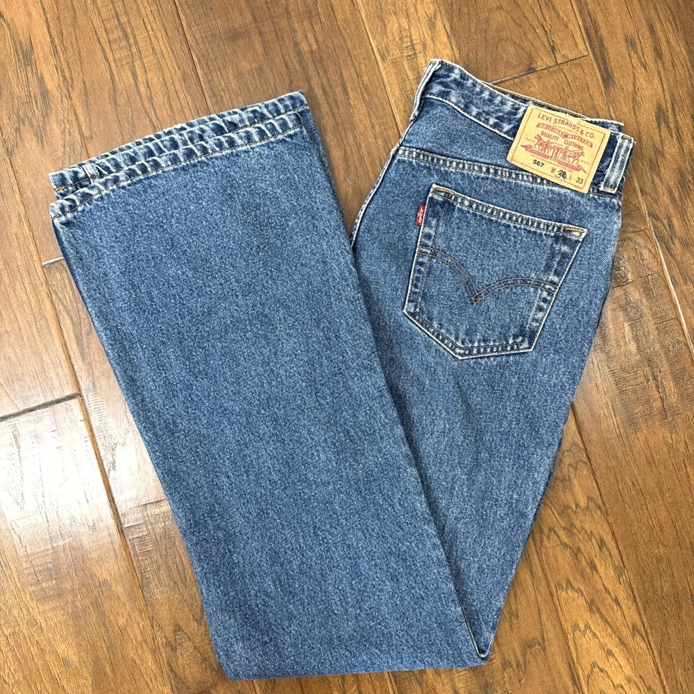 Vintage Y2K Levi's 567 Jeans Relaxed Bootcut Baggy Grunge Skater Western 34x33
